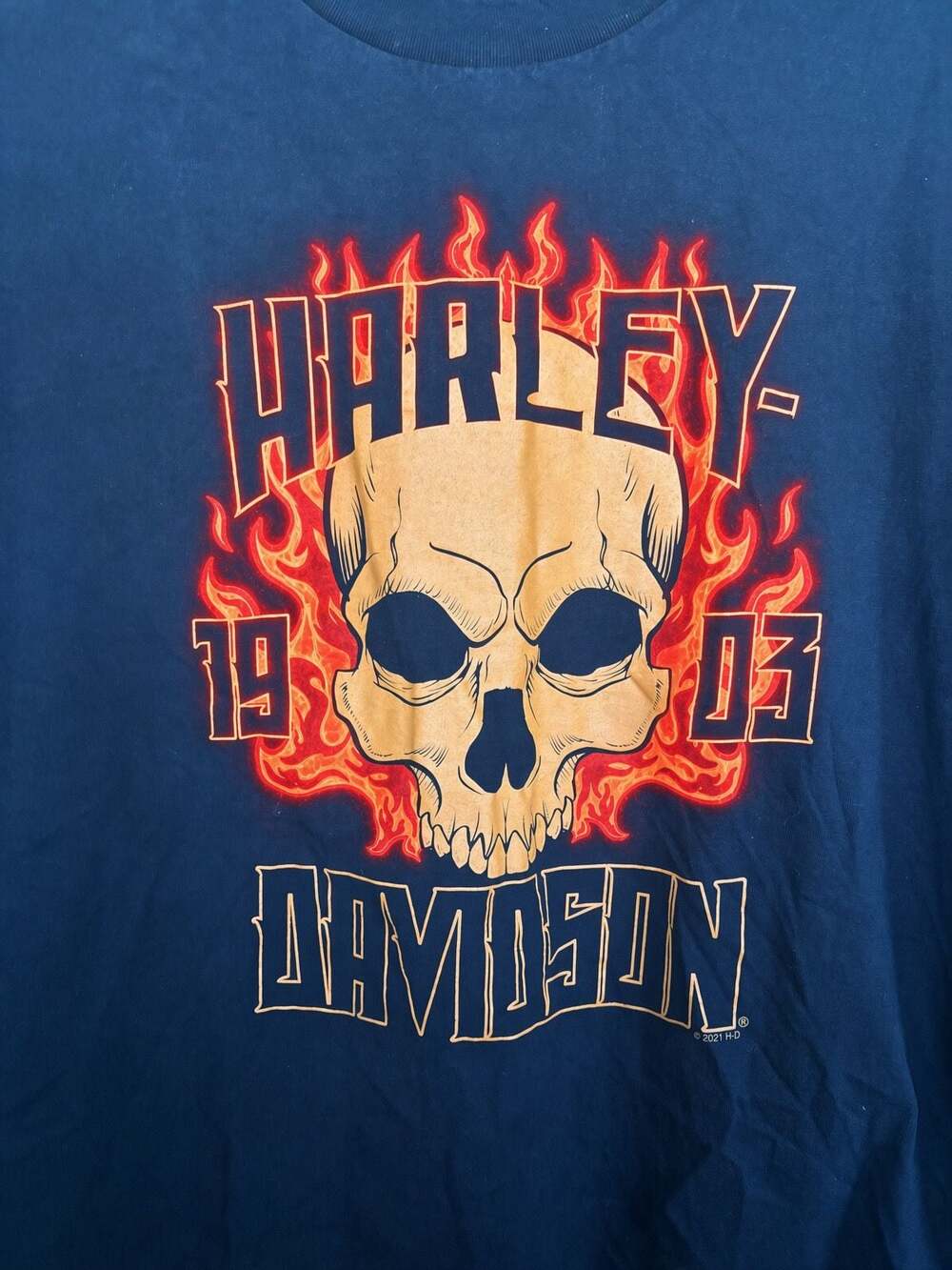 Harley-Davidson Riding High Greensboro High Point NC Flame Skull T-Shirt XL